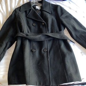 Croft & Barrow Black Winter Wool Pea Coat
